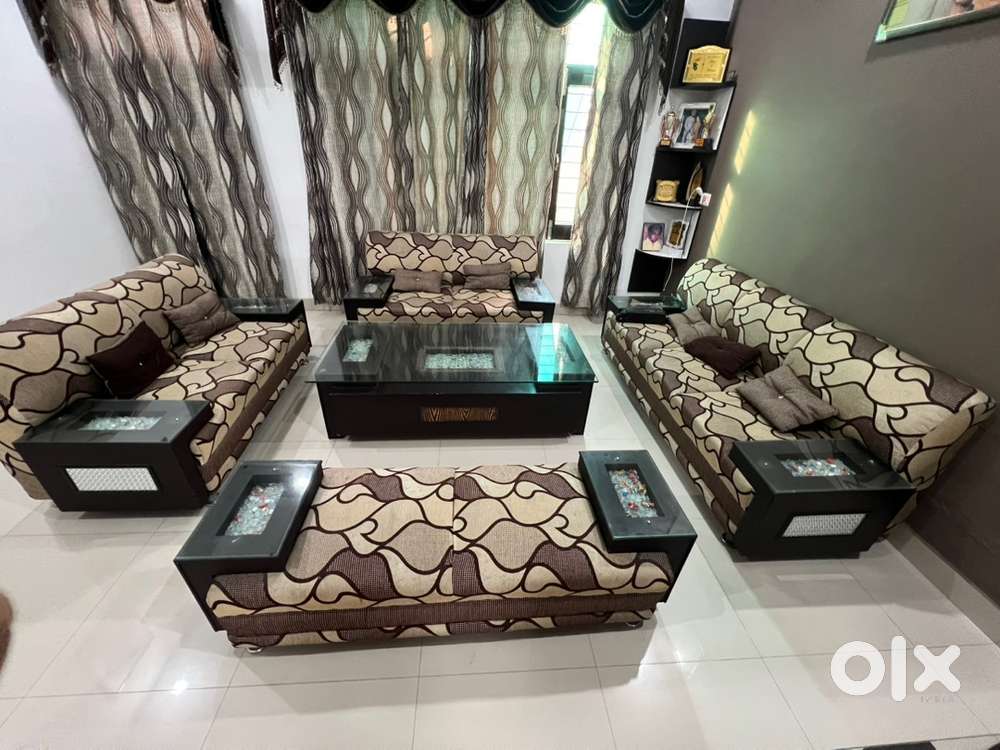9 seater sofa set with table and 6 seater dining table