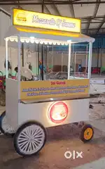 Moveable Food Cart with Gas burner and storage Box
