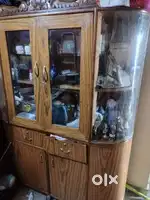 Showcase and computer table and unused cycle