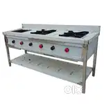 PIZZA OVEN THREE BURNER STEEL TABLE RACK COUNTER LIVE BAKERY OVEN TAND