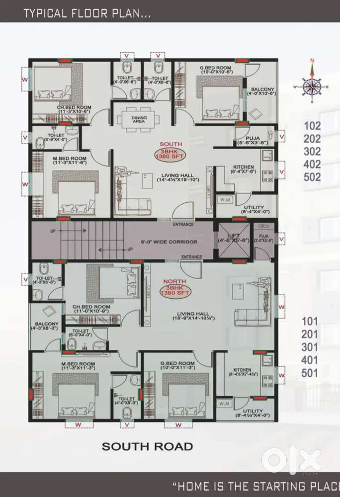 Low budget 3BHK flat for sale in Madhavadara