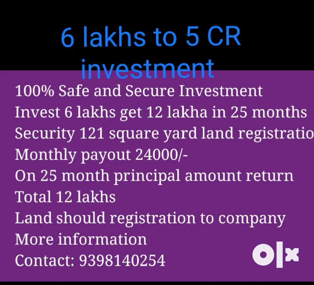 Increase your returns by investing only 6 lakhs @ hyd