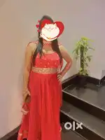 Dark pink dress with dupatta