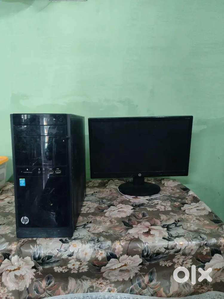 HP Computer with Screen and CPU