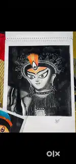 Charcoal sketch Durga Maa beautiful art work