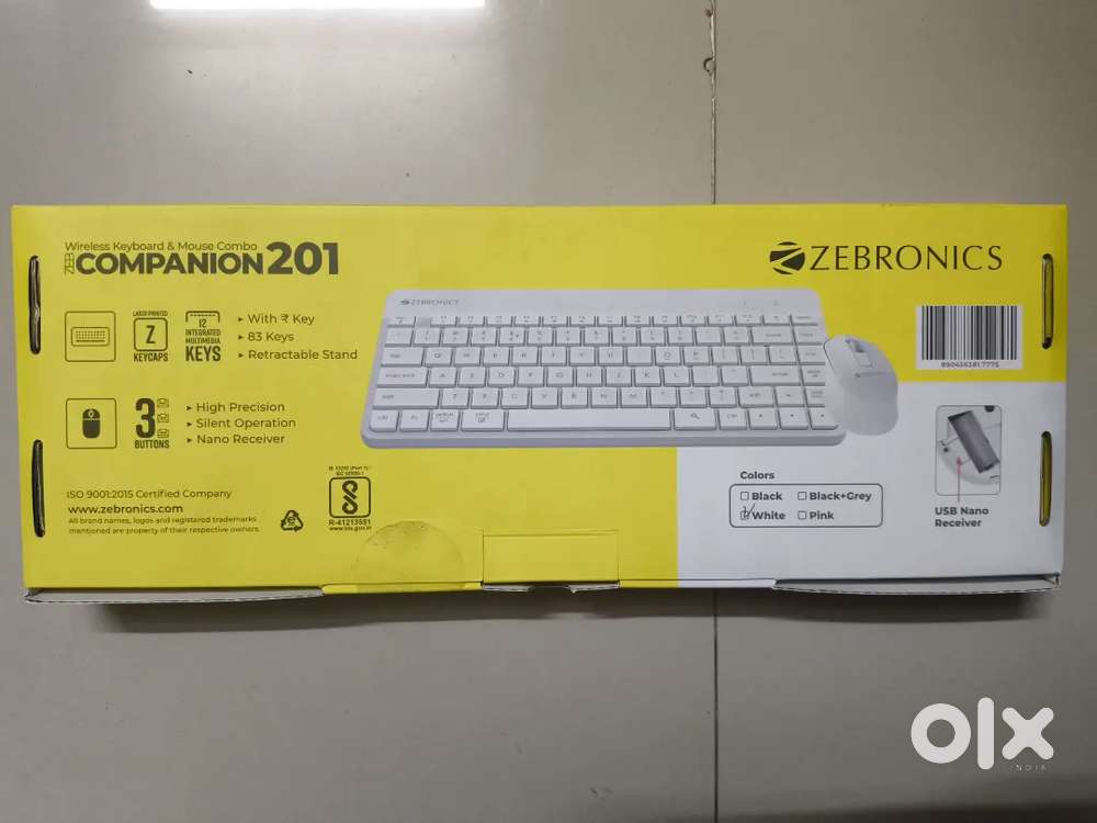 Zebronics companion 201 wireless keyboard mouse combo sealed pack