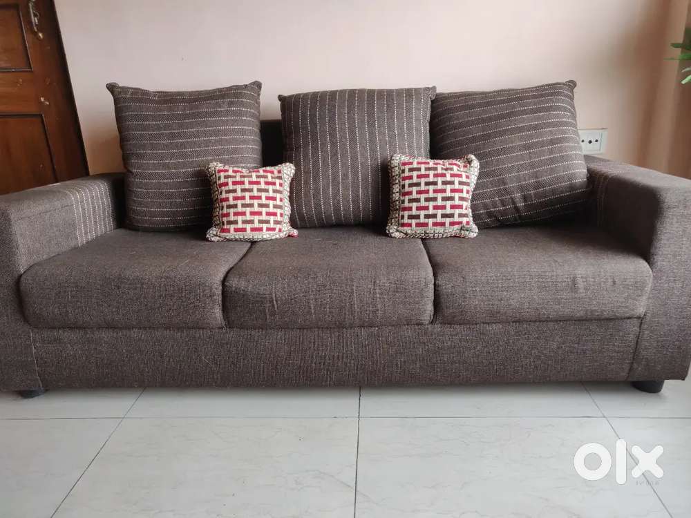 Good quality 3 seater sofa and glass center table for sale