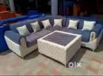New best quality L shape luxury sofa set with tea table get at factory