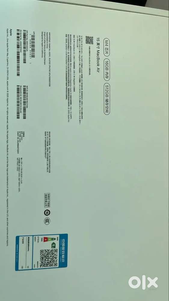 New Brand Macbook Air M4 16 GB 512 2025