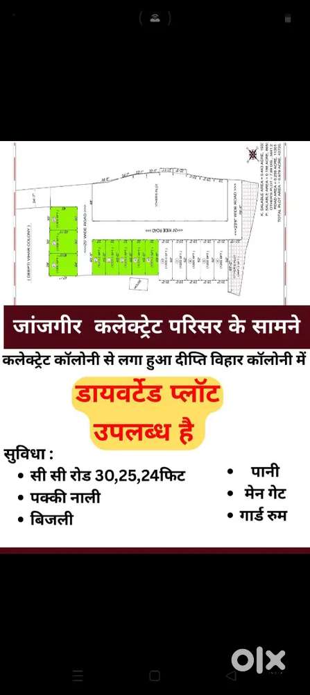जांजगीर  कलेक्ट्रेट कॉलोनी से लगा हुआ कॉलोनी में डायवर्टेड प्लॉट