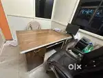 Office table and Big Chair, Podium , Benches and Aluminium partition