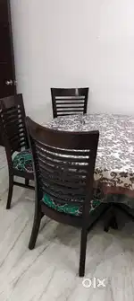 Glass top Dining Table with chairs