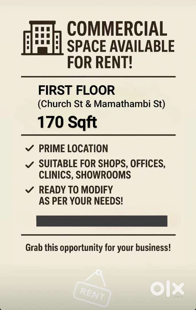SHOP RENT CHURCH STREET FIRST FLOOR
