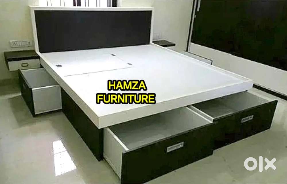 HAMZA FURNITURE New designer stylish luxury look particle trolly bed