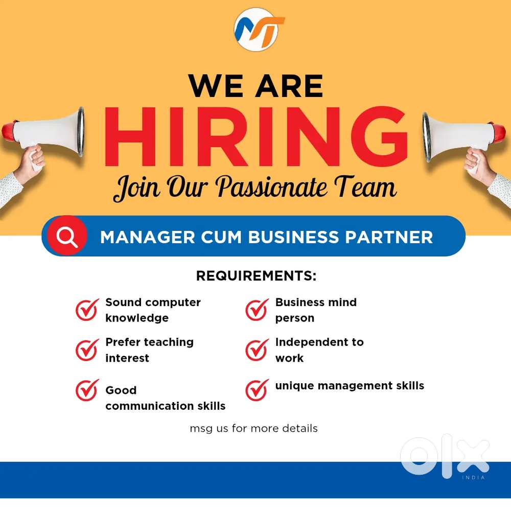 Manager-Cum-Business partner ( females only)