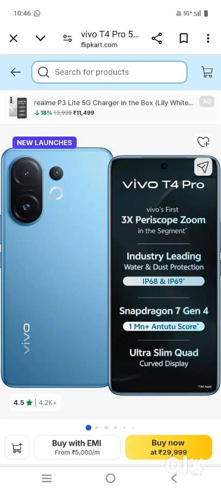 Vivo t4pro 8gb 256