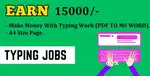 Typing Work From Home (Computer/Laptop) -- Call Now