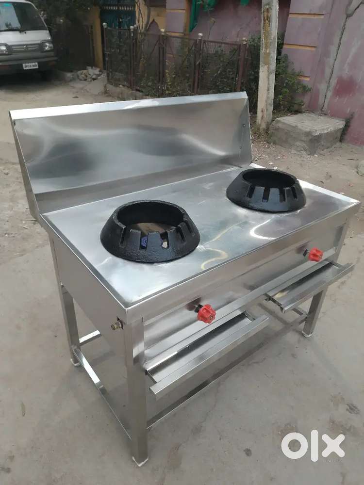 stainless steel 2-burner Chinese stove (Brand-New) conditions For Sale