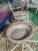 Willow wicker basket, flower Planter, Iron stool, Wall decor