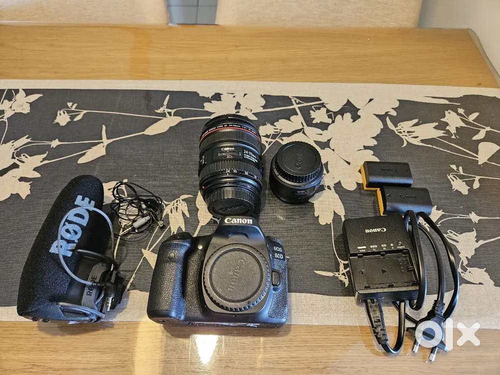 Canon EOS 80D DSLR Complete Kit + L Lens + 50mm + RØDE Mic
