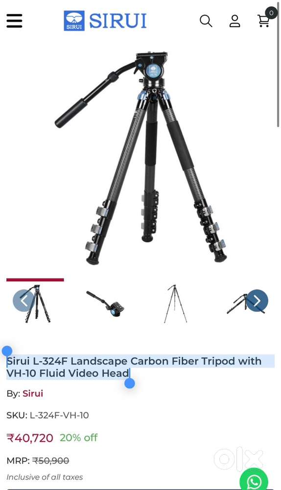 Sirui Tripod and Fluid Head L324-F