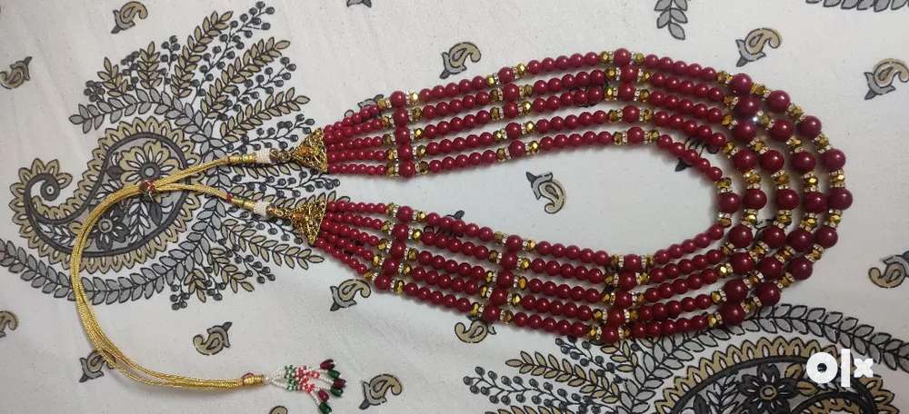 Sherwani necklace/ Red ornament necklace