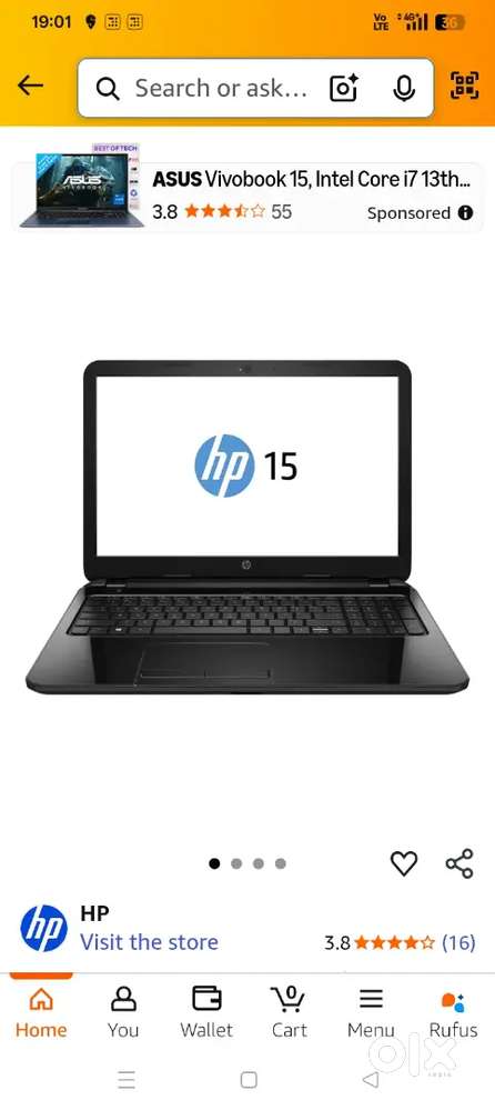 Hp notebook laptop with charger