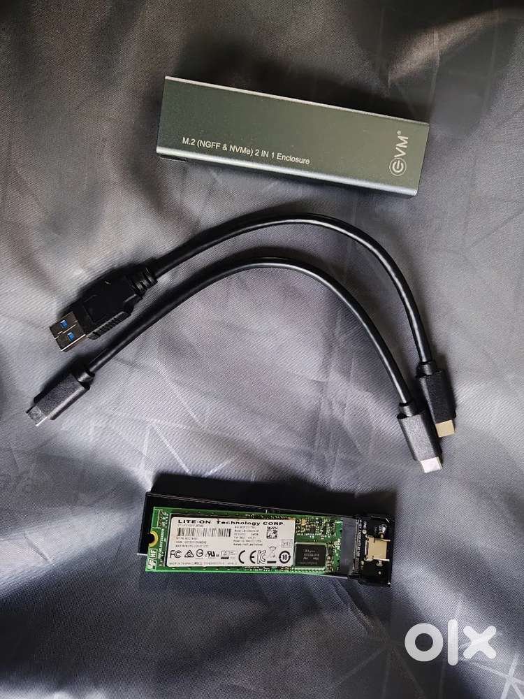 256gb SSD &EVM USB 3.1 Gen 2 M.2 SATA and NVMe SSD Case, Silver