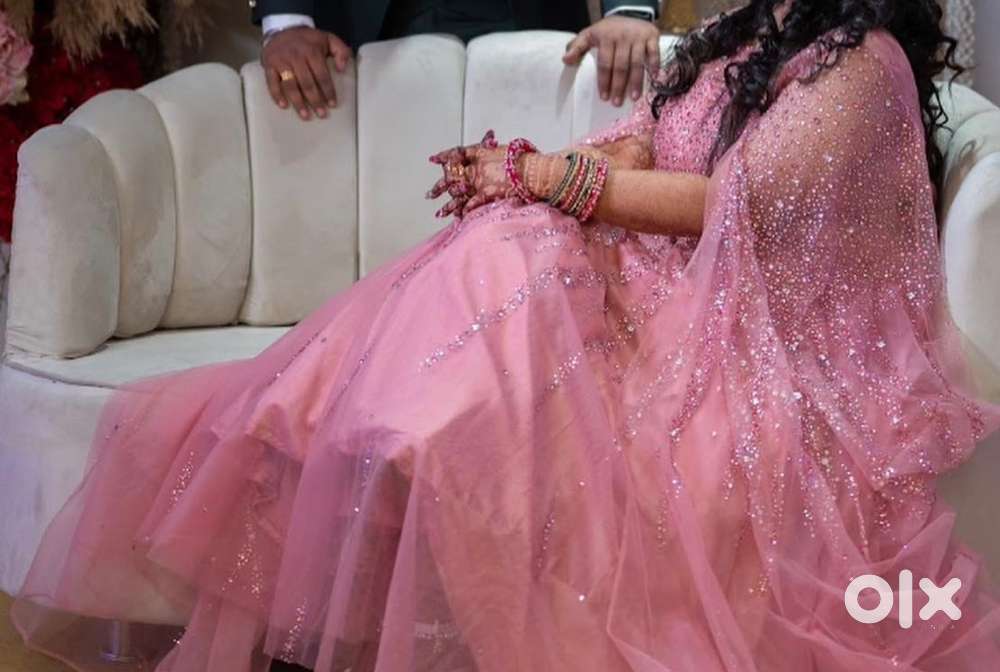 Elegant Pink Reception Gown – Perfect for Wedding or Party Wear