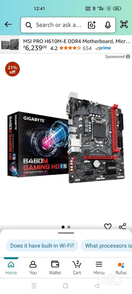 Intel i5 10th gen processor And B460M Gaming HD Motherboard