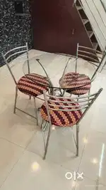 Glass table with 3 chair