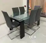 6 seater glass dinning table