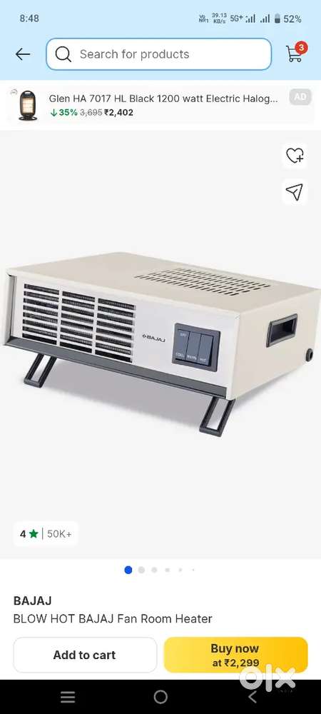 Bajaj Room Hiter 2000 watt