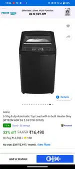 Godrej 7kg fully automatic washing machine