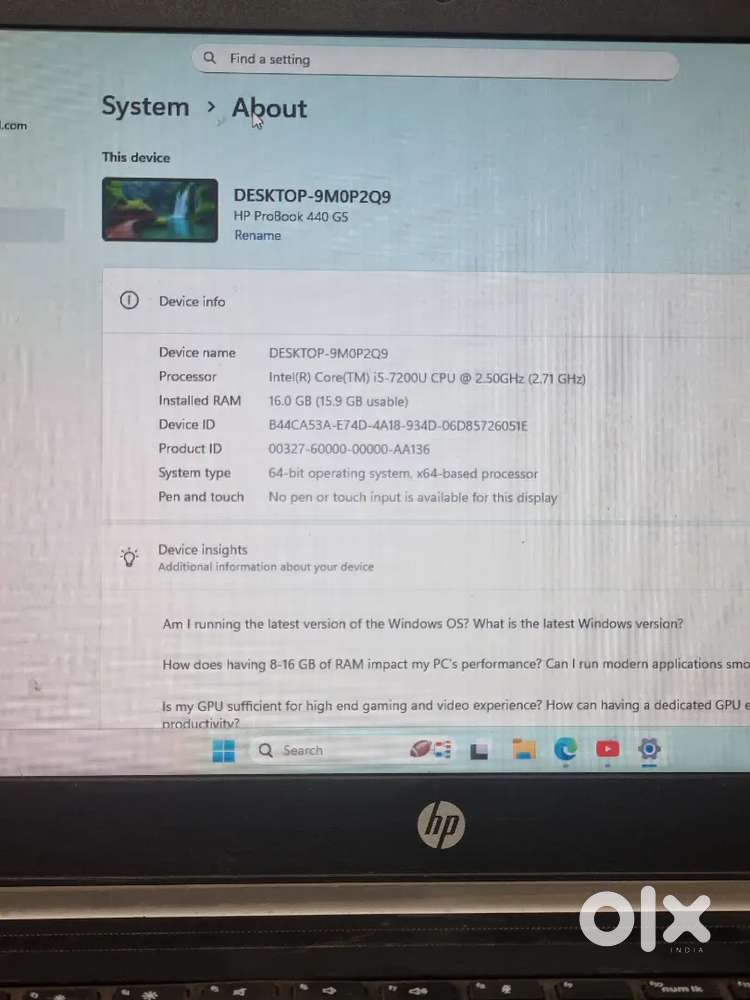 Hp laptop 16 256