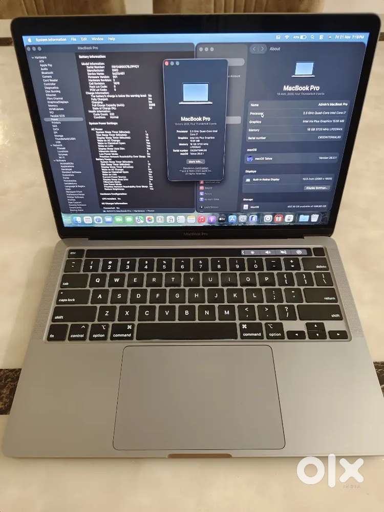 Macbook Pro 2020 i7/16GB/512GB with Touchbar in excellent condition