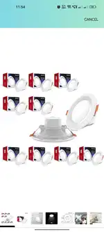 fall ceiling lights 10 set 3 inch cut 9 watts.  6500k