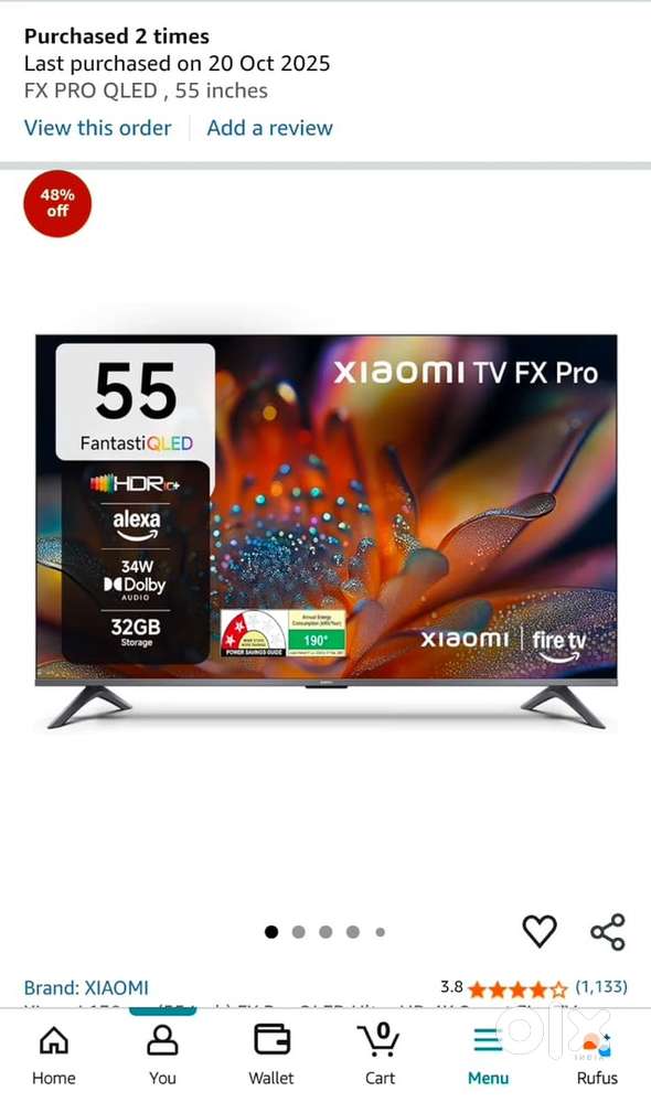 Mi fx pro 55 inch box pack 1 year warranty