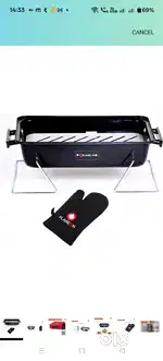 Portable charcoal BBQ grill for outdoor cooking,Picnics and gatherings