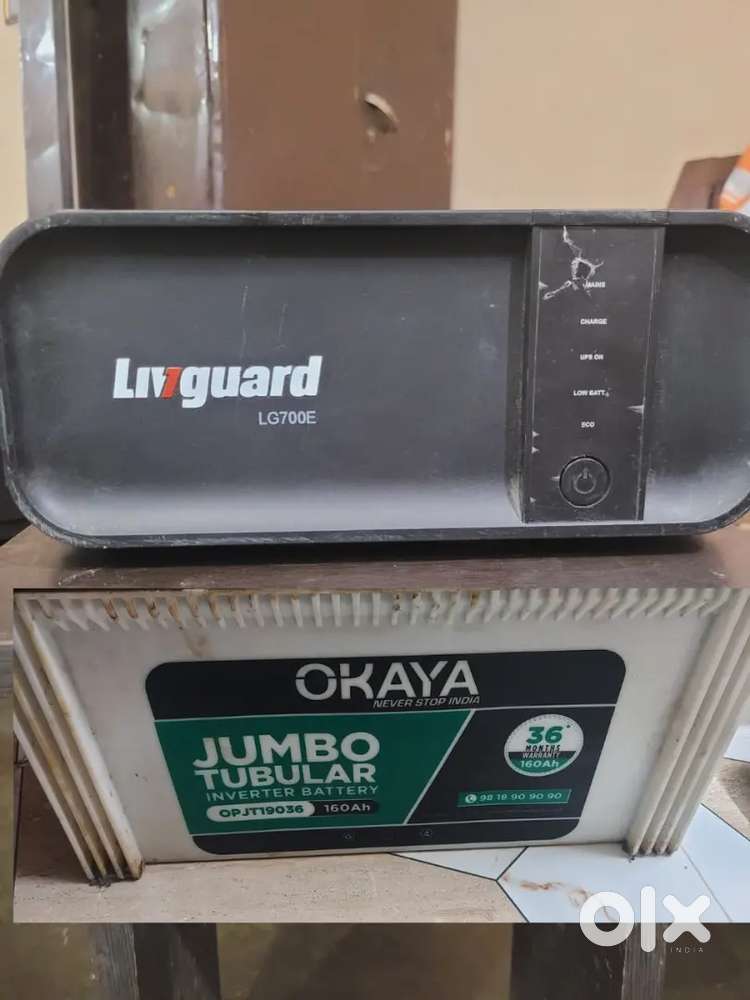 Livguard 750kv inverter with okaya 160ah battery in good condition