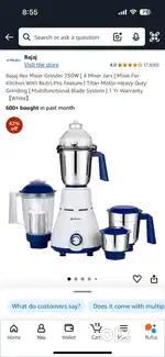 Bajaj Rex Mixer Grinder 750W