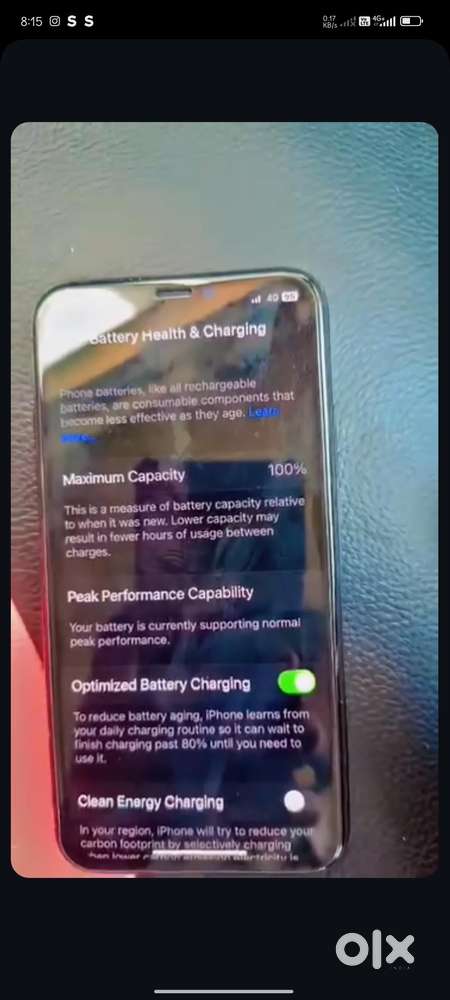 Iphone X with 256 GB Black colour
