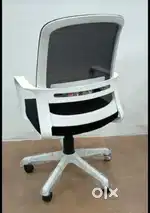 Mid Back Ergonomic Office Chair Computer Study Chair Fabric Metal Base