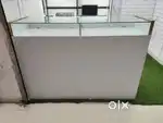 5×2 Wooden Counter With 1 door Cabinet and 12mm Tuffan Glass, 2 Drawer
