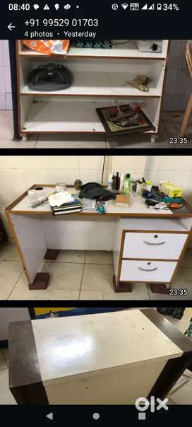 Two office Table 3 ×1.5  & 1 shelf 5 ×1.5 × 5 available Strong & heavy