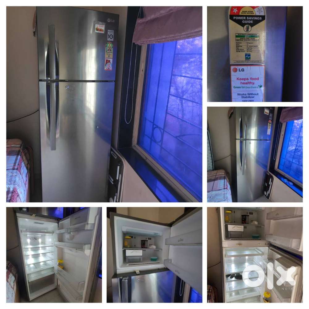 LG 360 L Double door refrigerator, Platinum silver.