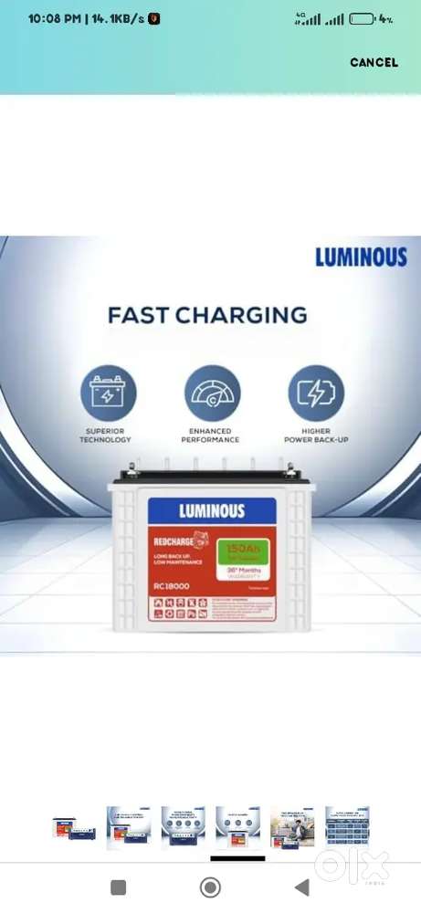 Inverter 150 Ah battery  luminous eco volt 1050 inverter