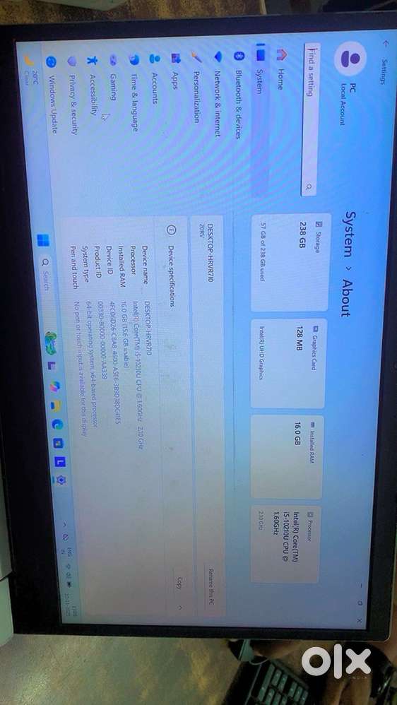 Lenovo thinkBook corei5 , 10th Genration ,16 gb ram,