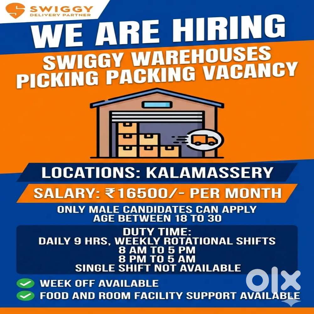 Swiggy Warehouse Packing Picking vacancy