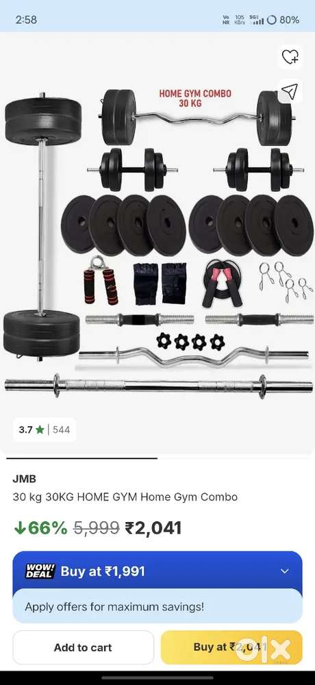 Dumbbell with rod,Need money urgently
